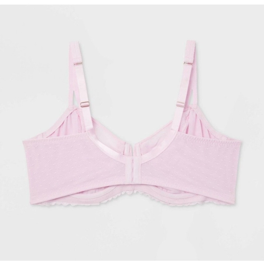 AUDEN Women 44DDD Light Pink Lace Unlined Comfort Wire Balconette Bra NWT - Picture 5 of 8